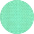 thumbnail image 1 of Ahgly Company Machine Washable Indoor Round Oriental Turquoise Blue Modern Area Rugs, 6' Round, 1 of 4