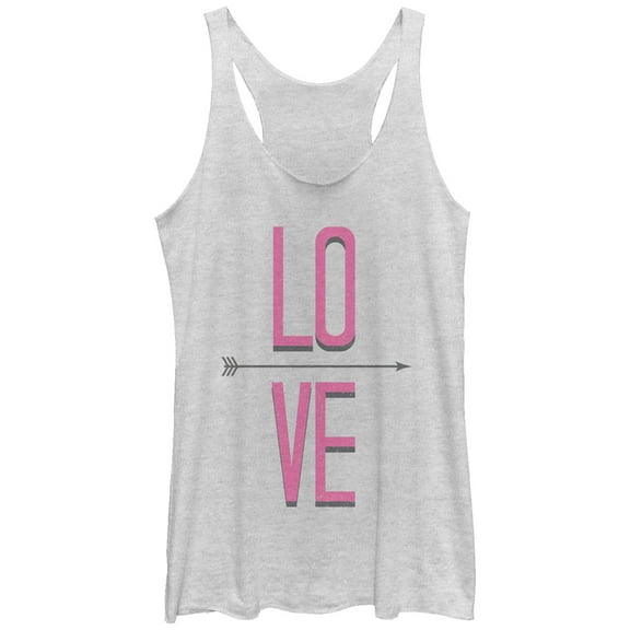 Women's Lost Gods Love Arrow  Racerback Tank Top White Heather Small