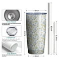 thumbnail image 6 of Daisy Yellow 20oz Tumbler Stainless Steel Double Wall Vacuum Insulated Coffee Mug Travel Cups for Wife Mom Daughter Sister Friend Coworker, Metal Straws and Brush, 6 of 7