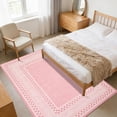 thumbnail image 2 of Checkered Area Rug 6x9, No Slip Washable Rug, Modern Bedroom Rug Under Bed Ultra Carpet, Low-Pile Rugs for Living Room Bedroom Dining Room, Pink, 2 of 7