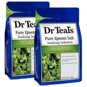 Dr. Teals Relax & Relief Eucalyptus & Spearmint Soaking Solution Gift Set (2 Pack, 3Lbs Ea.) - Essential Oils & Pure Epsom Salt Ease Aches & Soreness - Relax Your Mind & Relieve Daily Stress At Home.