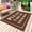 Brown White, variant on White Letter Outdoor Rug 4x6 Ft - Reversible Patio Rug Outdoor Camping Rugs, Modern Minimalist White Text Striped Washable Indoor Outdoor Area Rugs, Non-Slip Outdoor Carpet Runner for Deck/Porch