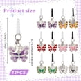 thumbnail image 2 of Plastic Mobile Dustproof Plugs with Alloy Enamel Butterfly Pendants Mixed Color 4.5cm 12pcs/set, 2 of 6