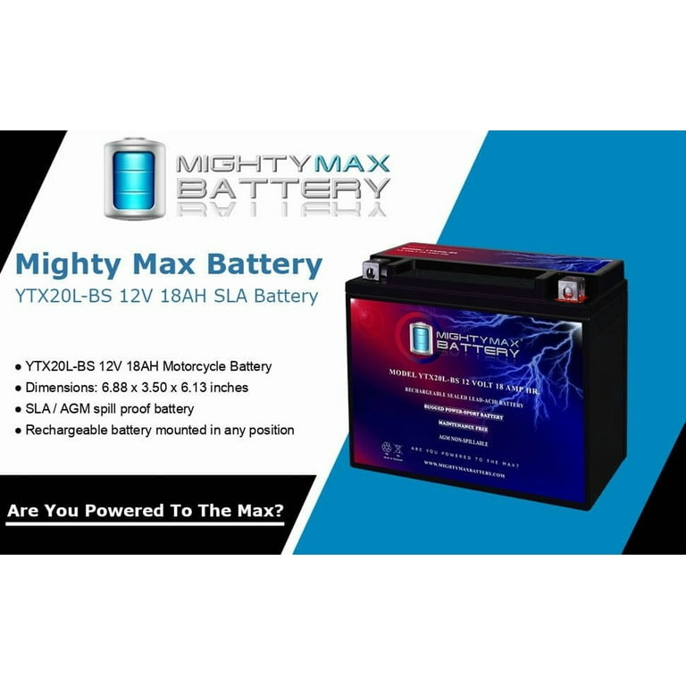 YTX20L-BS SLA Battery for Kawasaki 620 KAF620F, Mule 4010 4x4 (CN