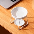 thumbnail image 3 of Elodie Ceramic Oil Burner Warmer Scented Diffuser Decorative Portable Iron Frame Melt White, 3 of 7