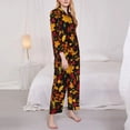 thumbnail image 3 of Pofeuu Autumn Maple Leaves A Print Womens Pajamas Set Long Sleeve Sleepwear Button Down Nightwear Soft Pj Lounge Sets Button Down Pajamas Women-Medium, 3 of 7