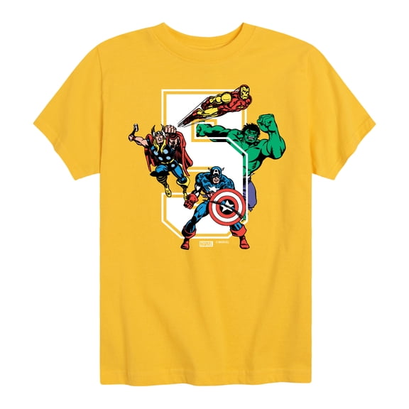 Marvel The Avengers - Birthday 5 - Toddler And Youth Short Sleeve Graphic T-Shirt