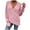 Pink, variant on IROINNID Womens Sweater Cross Wrap V-Neck Pullover Sweater Solid Color Comfy Mid-Length Long Sleeve Shirt Sweater Tops