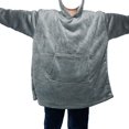 thumbnail image 2 of Chandail à Capuchon Couverture Portable pour Femmes en Molleton, Chandail à Capuchon Couverture Chaud et Douillet avec Poche, Régulier, Gris, Taille Unique, 2 of 7