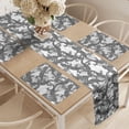 thumbnail image 2 of Ambesonne Gecko Table Runner & Placemats, Ornate Boho Style Lizards, Placemat 4 pcs + Runner 16"x90", Pale Grey White, 2 of 2