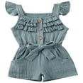 thumbnail image 1 of PENGXIANG Bébé Filles Mouche Manches Volantes Ceinture Romper Tenues, 1 of 4
