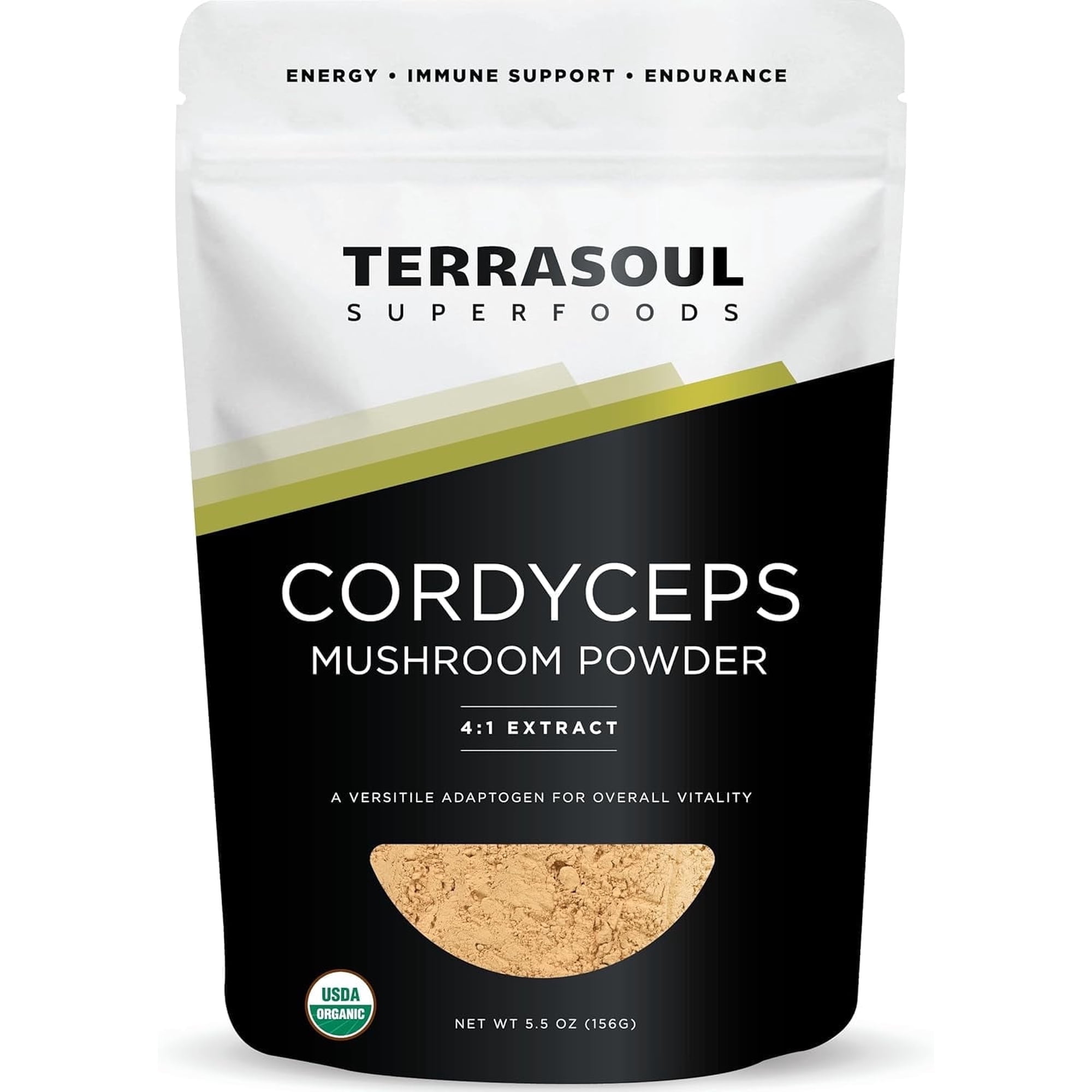 Terrasoul Superfoods Organic Cordyceps 5.5 Oz - Adaptogenic Superfood USDA Certified Organic Gluten-Free Vegan