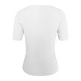 thumbnail image 4 of SNKSDGM Women's Plus Casual Easter Shirt off The Shoulder Tops for Women Loose Women Fashion Solid Round Neck Knitted Short Sleeve Bottoming Tight Casual Top Womens Shirts Plus Size 18-20, 4 of 6