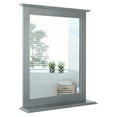 thumbnail image 1 of Gymax Bathroom Wall-Mounted Mirror W/Shelf Vanity Makeup Mirror Multipurpose Gray, 1 of 9