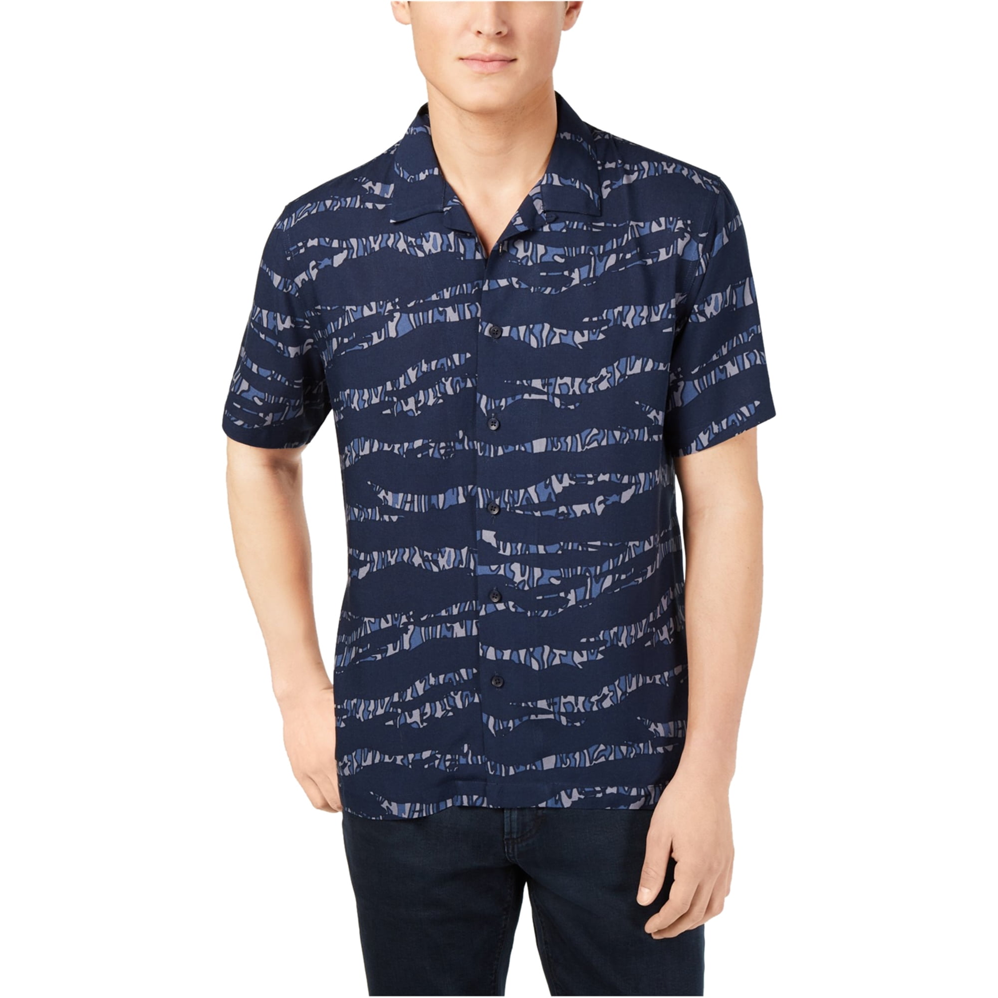 American Rag Mens Tiger Stripe Button 