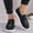 Black, variant on Womens Slip On Shoes Canvas Upper Round Toe Flat Sole Casual Sneakers for Women Non Slip Rubber Sole Lightweight Comfort Footwear US :6