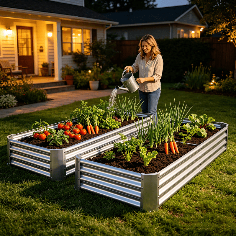 Galvanized Raised Garden Bed for Vegetables, 6×3×1ftPlanter Raised Garden Boxes Outdoor,Metal Raised Garden Beds Steel Kit for Vegetables Flower, 2PCS
