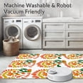 thumbnail image 5 of ODIKA 5'x7' Machine Washable Non-Slip Area Rug, Artful Patchwork Blend of Abstract Florals and Curvilinear Stripes High Traffic Rug, Orange, 718929, 5 of 5