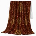 thumbnail image 2 of Rose Medallion Damask Living Room, Festive autumn celebration Scene, Warm Flannel Blanket for Living Room and Reading Nook, Art Lovers autumn celebration Gift, Festive Home Decor, 2 of 9