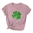 thumbnail image 1 of Besolor T-Shirts de la Saint-Patrick pour Femmes Col Rond Manches Courtes Basiques T-Shirts Graphiques Shamrock Hauts de Festival, 1 of 3