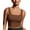 Bronze, variant on White Sports Bras for Women Wirefree Padded Tank Tops Square Neck Sport Bra Longline Yoga Tops Workout Crop Tank Built in Bra Light Support Large