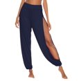 thumbnail image 1 of Pantalones Harén con Abertura Alta para Mujer, Pantalones Harén Hippies. Azul Oscuro L, 1 of 7