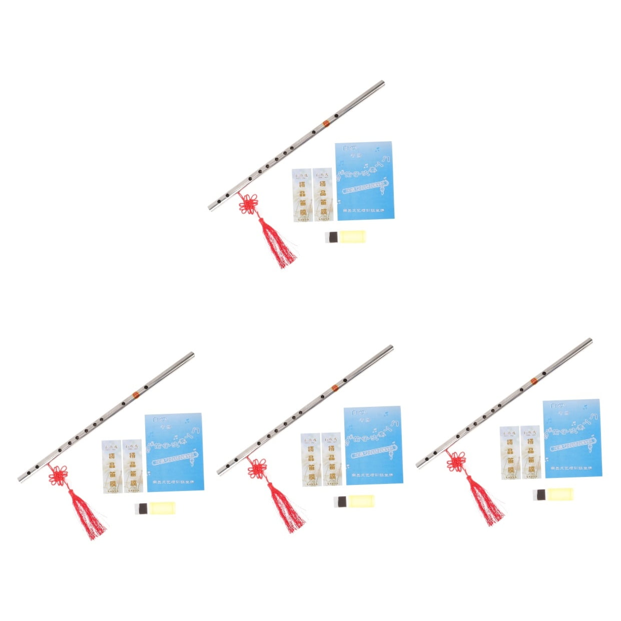 4 Sets Clarinet Fife Glossy Flute Flute Instrument Child 50x1.7cm
