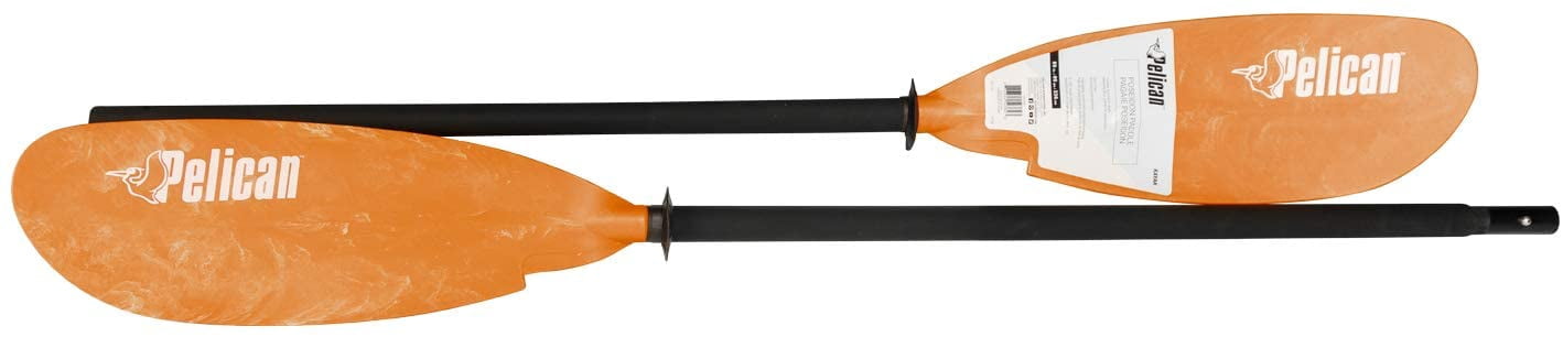 Pelican - Poseidon Kayak Paddle - Adjustable Aluminum Shaft with Reinforced Fiberglass Blades - 89 in - Orange