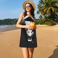 thumbnail image 3 of Daiia White Black Sheep skull Print Women's Dresses 2025 Trendy Short sleeve Dresses Casual Baggy Flowy Maxi Sun Dresses, 3 of 7