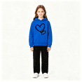 thumbnail image 4 of Coerni Girls Boys Graphic 2 Piece Outfits Heart Print Pullover Hoodie Sweatpants Fleece Sweatsuit Fall Winter Clothing Set Tracksuit, 4 of 6