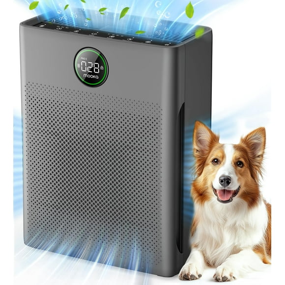 Purificador de aire MOOKA PR1 para habitaciones grandes de hasta 2200 pies cuadrados con filtro