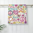 thumbnail image 4 of Sigee Peace Love and Dove Flower Power Print Superfine Fiber Towel Soft, Absorbent, Essential for Home and Travel ,Bath Sheets Bathroom Hand Towel 27.5x16 inches, 4 of 8