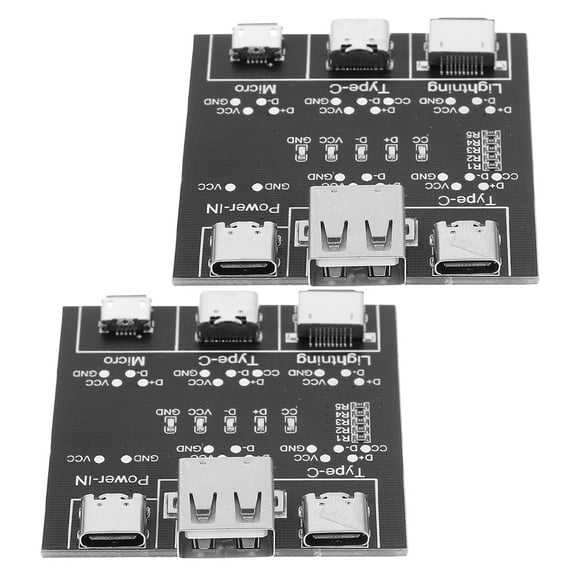 2 Pcs Data Line Tester USB C Cable Tester Multifunction Detection Board Charge Wire Tester Metal 5.00X4.90X1.00CM