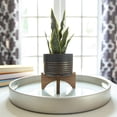 thumbnail image 4 of 4.75" Ceramic Planter on Wood Stand, 4 of 5