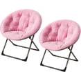 thumbnail image 3 of Cozy saucer chair con faux fur & metal frame: soft plush folding lounge chair para dormitorio, sala de estar & dorm | perfect gift para all ages - rosa gold edition|, 3 of 9