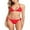 Red, variant on Sociala Women's Leopard Halter Bikini Sets String Bottoms Tie Back Bath Suit