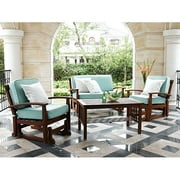Delahey 4-pc Glider Chat Set W/aqua Blue