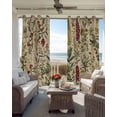 thumbnail image 4 of Rustic Botanical Blackout Curtains 45 Inches Long for Bedroom, Vintage Floral Wildflower Thermal Insulated Room Darkening Black Out Window Curtain Panels Grommet Drapes for Living Room, 4 of 8