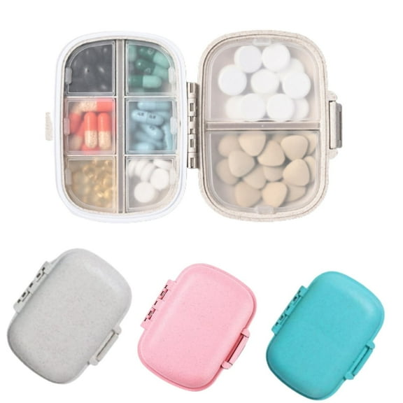 Daily Pill Organizer, Portable Pill Case, Pill Box, 8 Compartments Travel Pill Organizer to Hold Vitamins, Cod Liver Oil, Set of 3