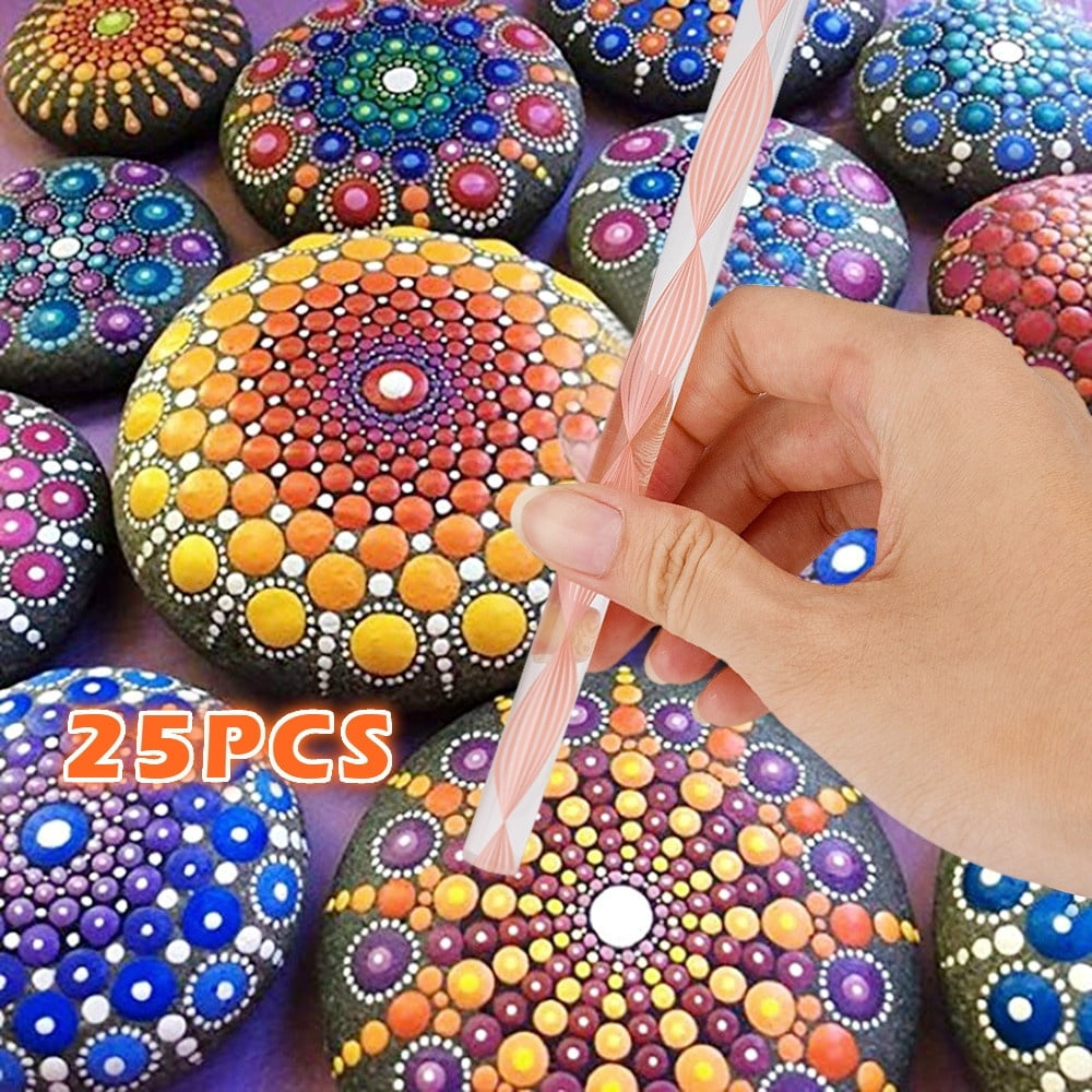 Hand Painted Dot Painting Dot Mandala Acrylic Painting on Wooden Disk