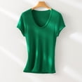 thumbnail image 6 of Shadowsong Women's Tencel U-Neck T-Shirts, Green, Size L, 6 of 16