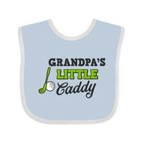 Inktastic Grandpas Little Caddy with Golf Club and Ball Boys or Girls Baby Bib
