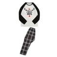 thumbnail image 3 of Family Matching Christmas Pajamas Sets Long Sleeve Elk Print Tops + Plaid Pants or Long Sleeve Patchwork Jumpsuit, 3 of 8