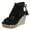 Black, variant on Women Wedge Sandals Open Toe Suede Espadrilles Sandals Ankle Strap Platform Wedges High Heels Beach Shoes