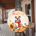 thumbnail image 3 of Happy Thanksgiving Bulldog with Turkey Pumpkins Autumn Vibes Round Wood Sign Dog Lover Gifts Idea Hanging Wall Home Decor - 12018, 3 of 5
