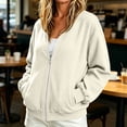 thumbnail image 4 of HAiming Corduroy Jackets for Women Long Sleeve Full Zip Solid Color Casual Jackets Fall Winter Going out Jackets, 4 of 6