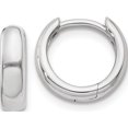 thumbnail image 1 of 14K White Gold Round Hinged Hoop Earrings (8 X 3) Made In India xy1124, 1 of 6