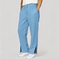 thumbnail image 6 of NinXxx Kids Side Split Sweatpants School Supplies Elastic Loose Trousers Sky Blue 11-12 Years, 6 of 8