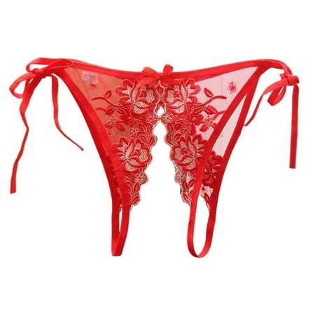 Womens Crotchless Pantie Watermelon Red Cute Underwear Women s Sexy Lingerie & Underwear Women Low Rise Panties Crotchless Panties One Size