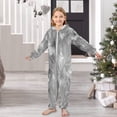 thumbnail image 6 of Soft Big Kids Onesie Pajamas Cozy Loose-Fit Jumpsuits for kids with Pockets for Christmas Lounge & Play Silver Metal Flower Pattern, 6 of 8